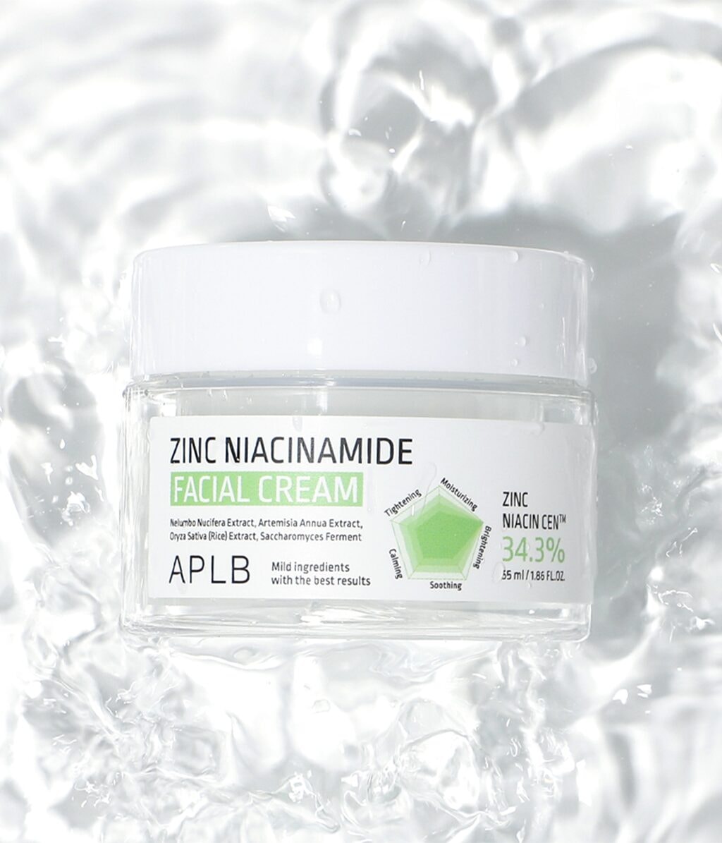 Крем для лица APLB Zinc Niacinamide Facial Cream увлажняющий, с цинком и ниацинамидом, для жирной и проблемной кожи, 55 мл — фото 4
