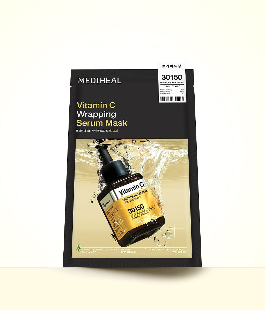 Тканевые маски для лица Mediheal Vitamin C Wrapping Serum Mask Brightening, против тёмных пятен, для сияния, 10 шт — фото 2