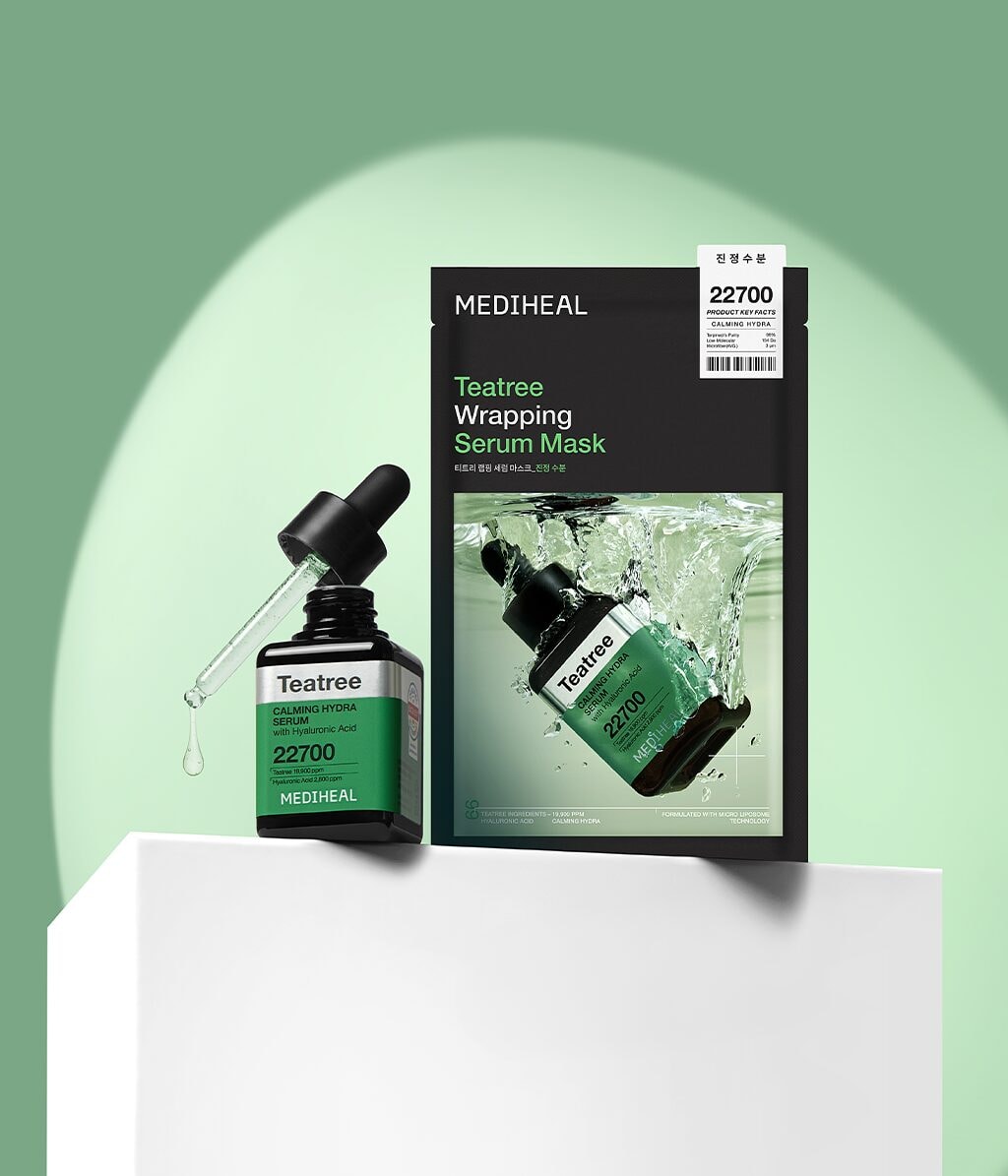 Тканевые маски для лица Mediheal Teatree Wrapping Serum Mask Calming Hydra, успокаивающие, для проблемной кожи, 10 шт — фото 5
