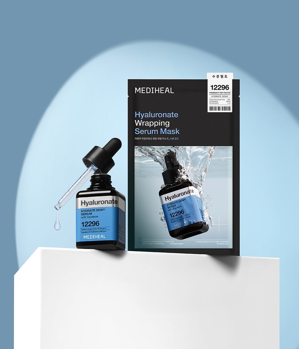 Тканевые маски для лица Mediheal Hyaluronate Wrapping Serum Mask Hydrate Dewy, увлажняющие, для сухой кожи, 10 шт — фото 5
