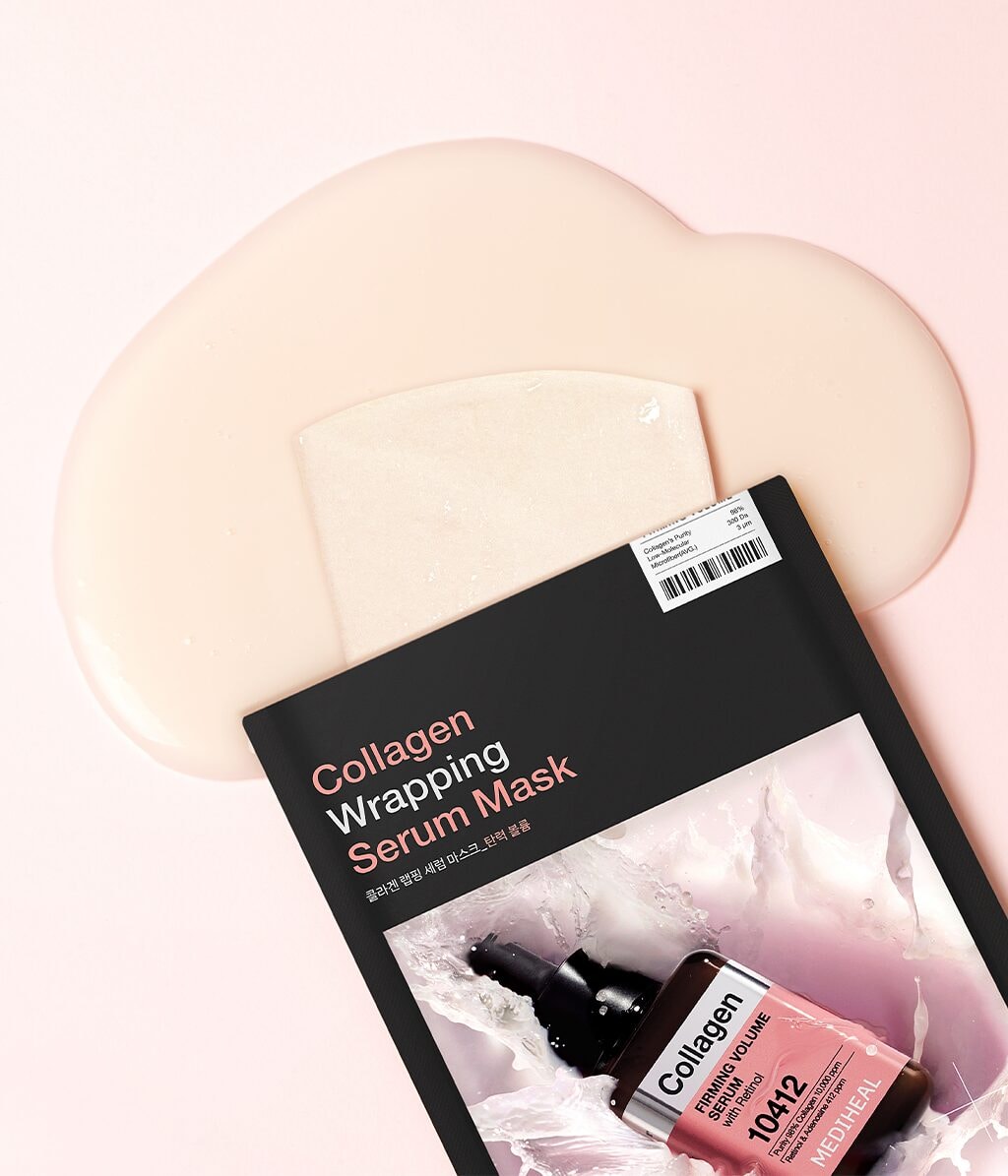 Тканевые маски для лица Mediheal Collagen Wrapping Serum Mask Firming Volume, для упругости, для зрелой кожи, 10 шт — фото 4