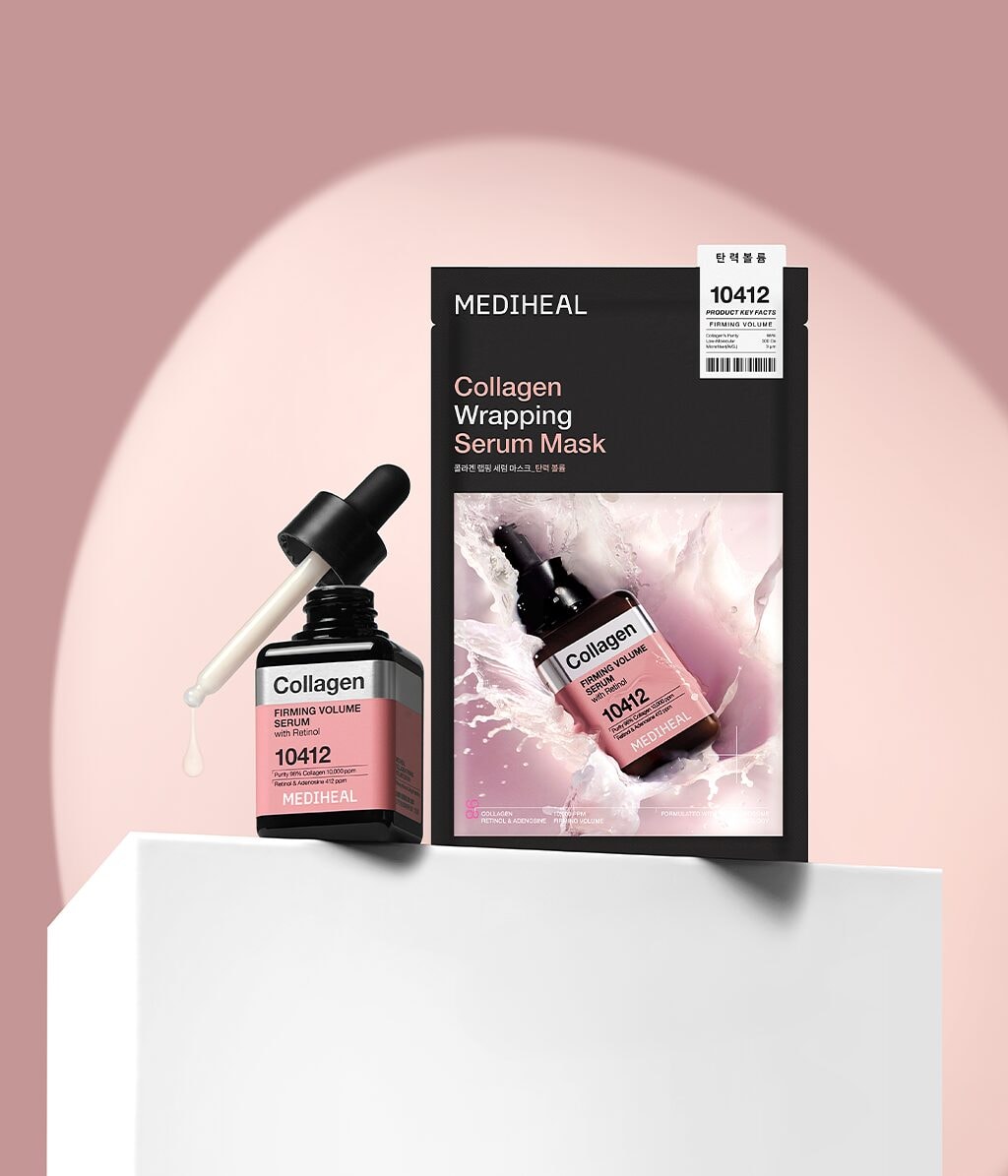 Тканевые маски для лица Mediheal Collagen Wrapping Serum Mask Firming Volume, для упругости, для зрелой кожи, 10 шт — фото 5