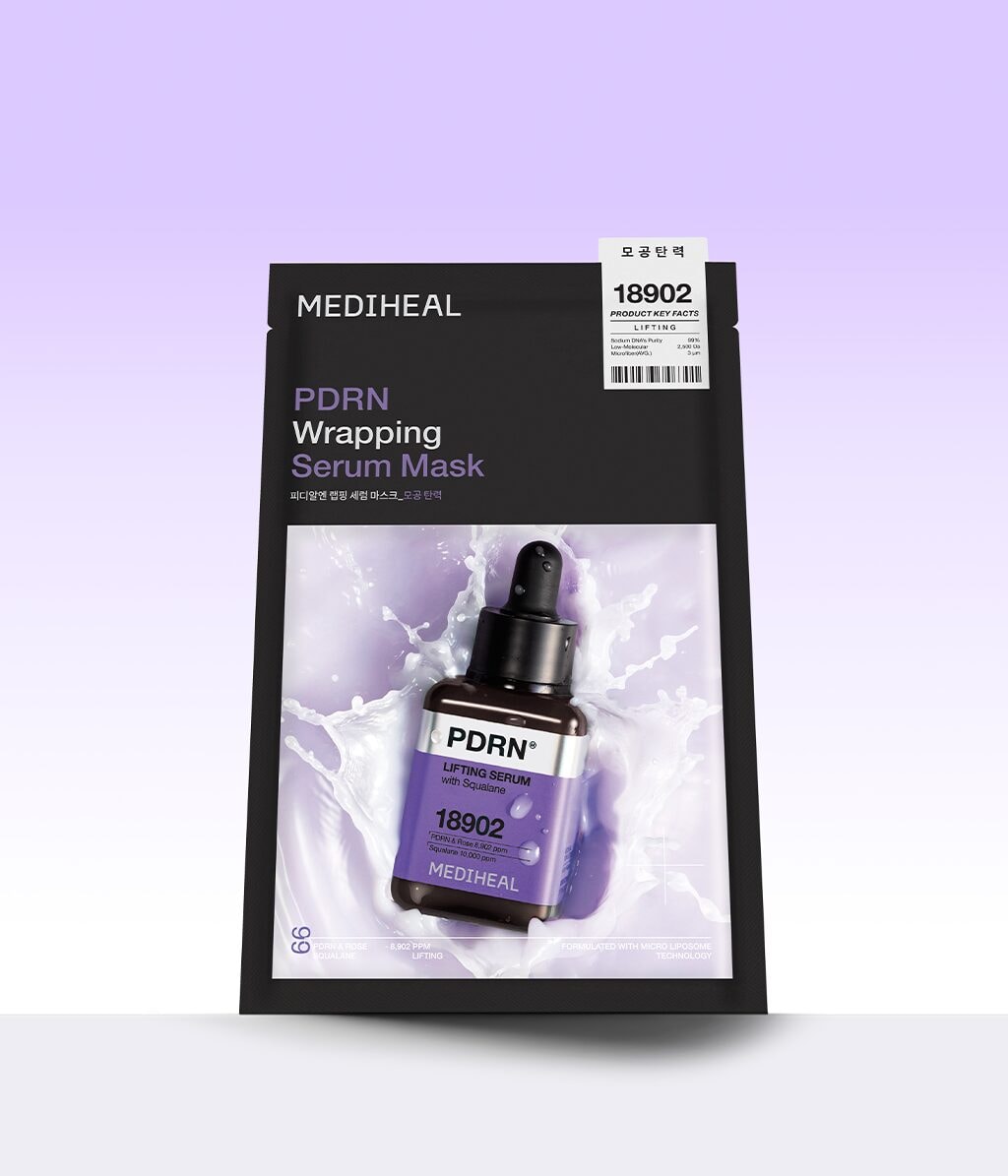 Тканевые маски для лица Mediheal PDRN Wrapping Serum Mask Lifting, сужают поры, для зрелой кожи, 10 шт — фото 2