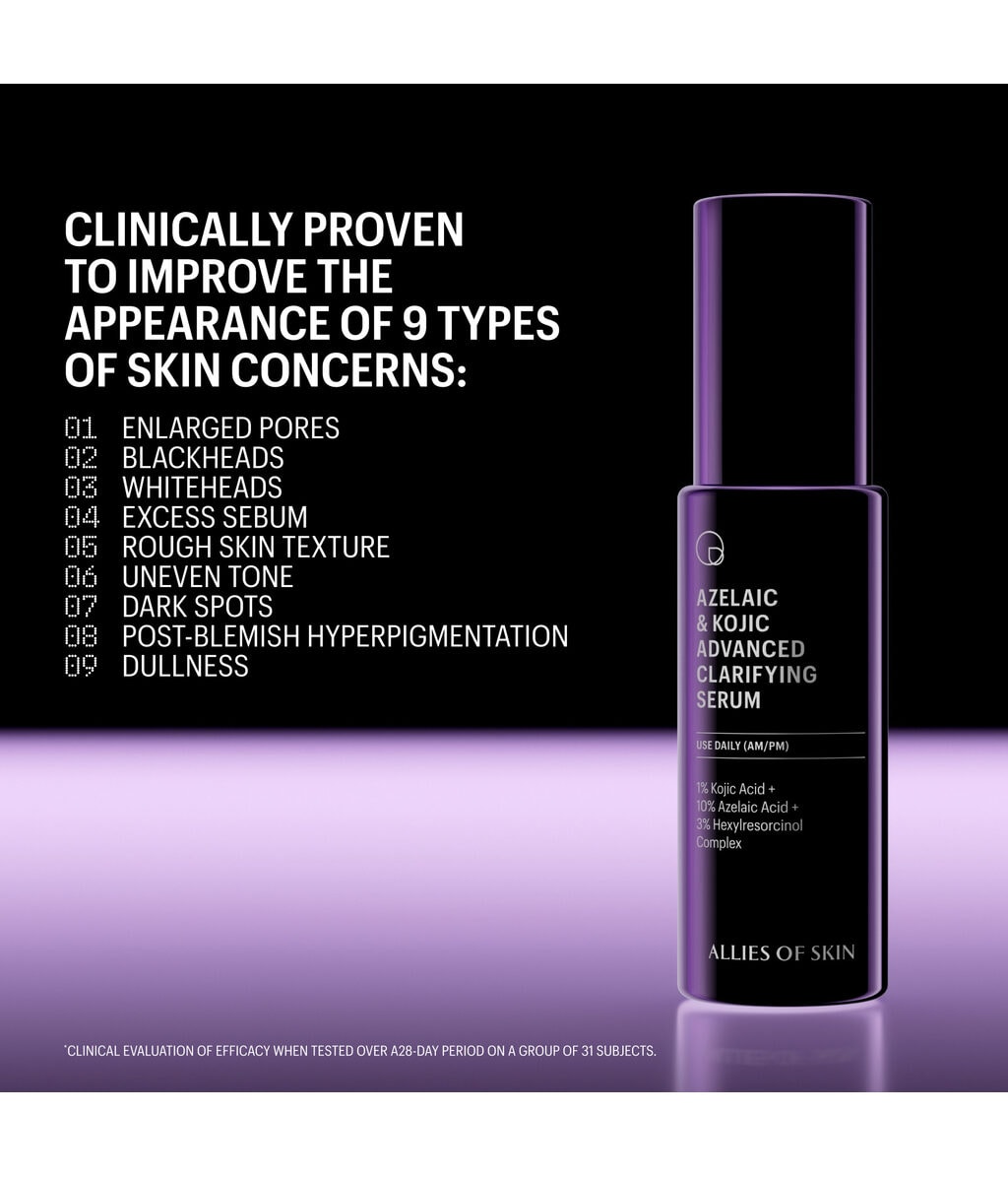 Сыворотка для лица Allies of Skin Azelaic & Kojic Advanced Clarifying Serum против пигментации, для жирной кожи, 50 мл — фото 4