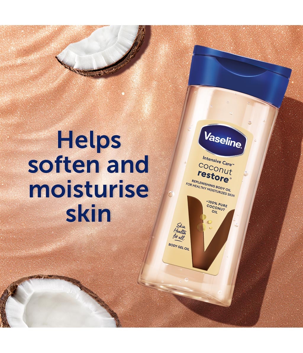 Масло для тела Vaseline Intensive Care Coconut Restore, с кокосовым маслом, для сухой кожи, 200 мл — фото 5