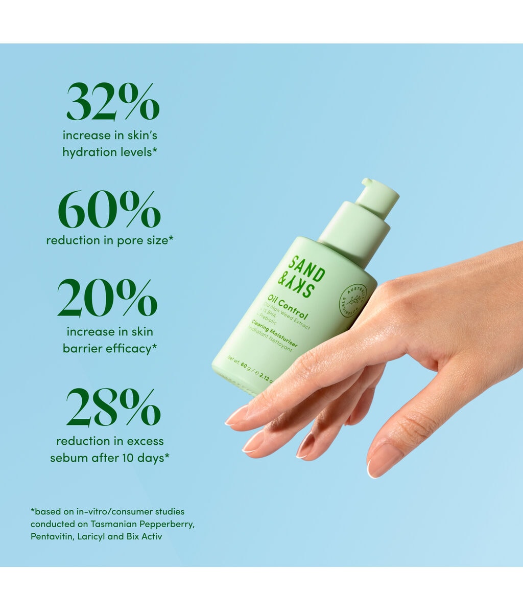 Крем для лица Sand & Sky Oil Control Clearing Moisturiser увлажняющий, матирующий, для жирной кожи, склонной к акне, 60 г — фото 5