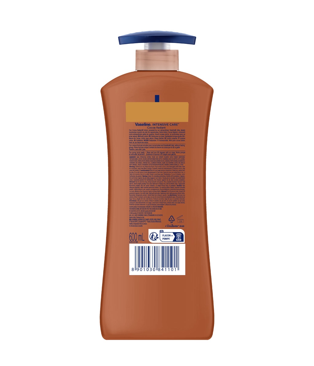 Лосьон для тела Vaseline Intensive Care Cocoa Radiant, с маслом какао, для сухой кожи, 600 мл — фото 2