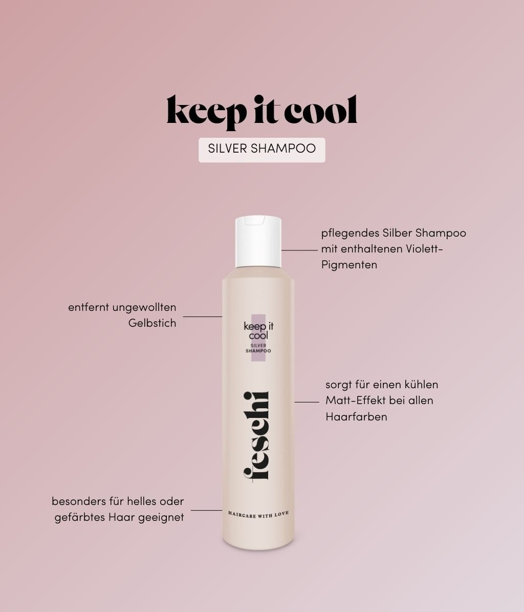 Оттеночный шампунь Feschi Keep It Cool Silver против желтизны, для светлых волос, 200 мл — фото 2