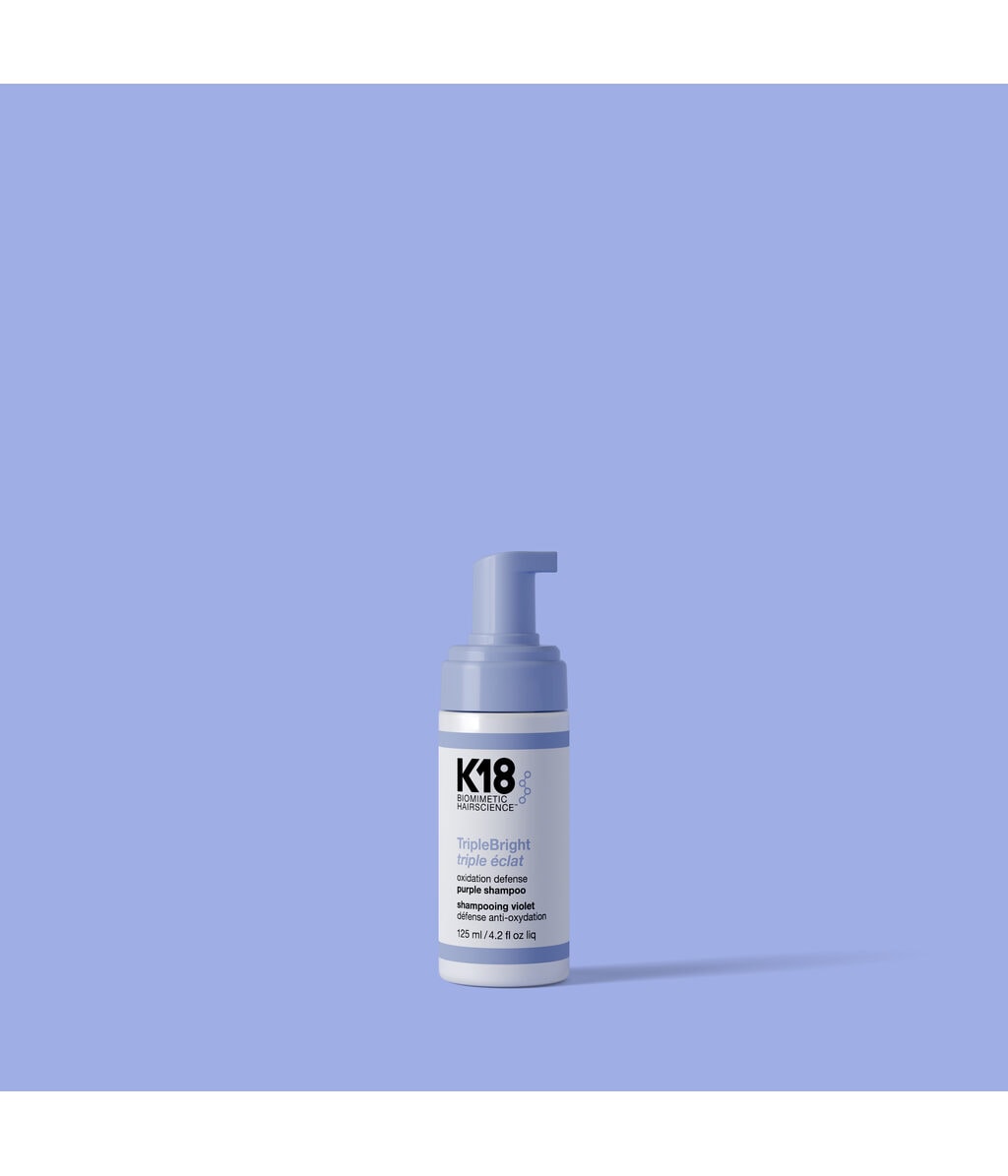 Оттеночный шампунь K18 Triple Bright Purple Shampoo фиолетовый, нейтрализует желтизну, 125 мл — фото 2