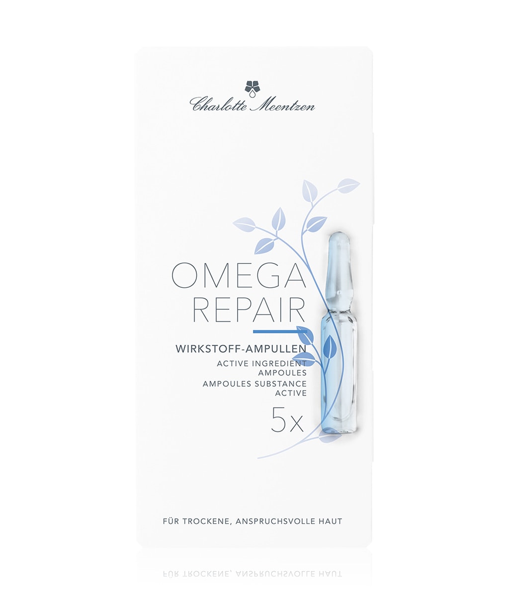 Ампулы для лица Charlotte Meentzen Ampullenserie Omega Repair, восстанавливающие, для сухой кожи, 10 мл — фото 2