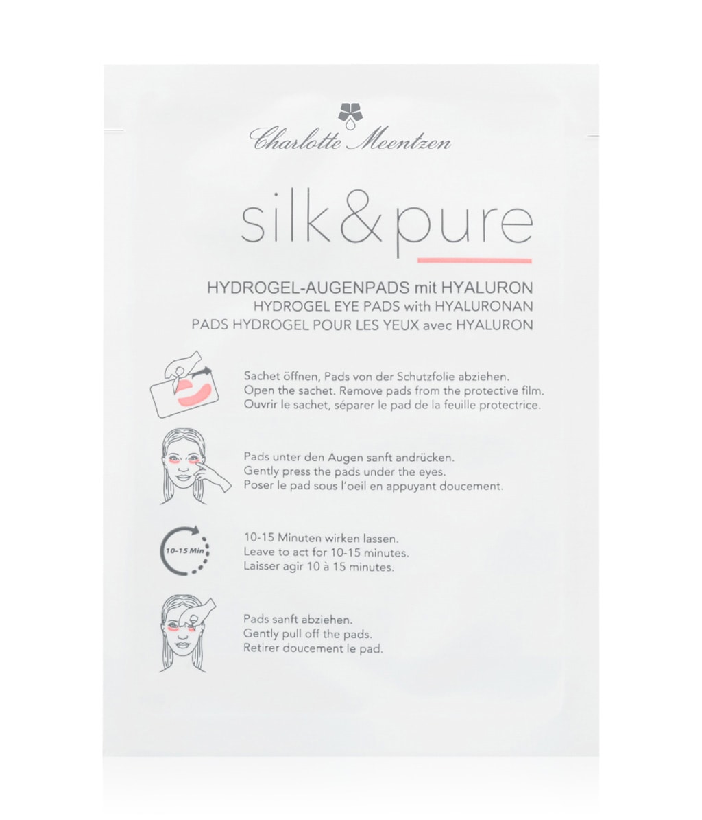Гидрогелевые патчи для кожи вокруг глаз Charlotte Meentzen Silk & Pure увлажняющие, с гиалуроновой кислотой, 5 шт — фото 3