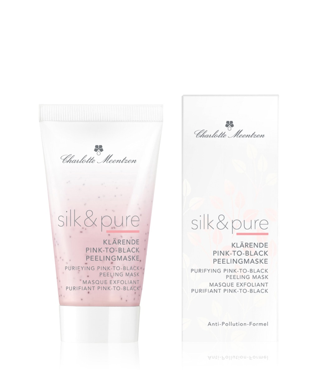 Очищающая маска для лица Charlotte Meentzen Silk & Pure Pink-To-Black с активированным углём, детокс, 50 мл — фото 3