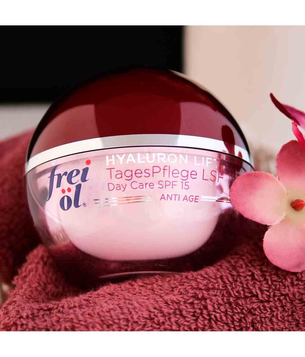 Дневной крем для лица frei ol Anti Age Hyaluron Lift против морщин, SPF 15, для сухой и чувствительной кожи, 50 мл — фото 3