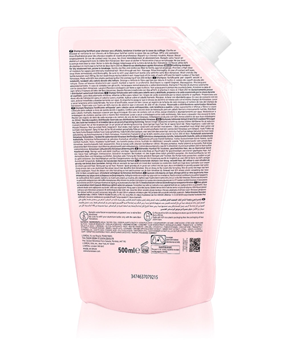 Шампунь Kerastase Genesis Bain Nutri-Fortifiant питательный, против выпадения, для сухих волос, сменный блок, 500 мл — фото 2