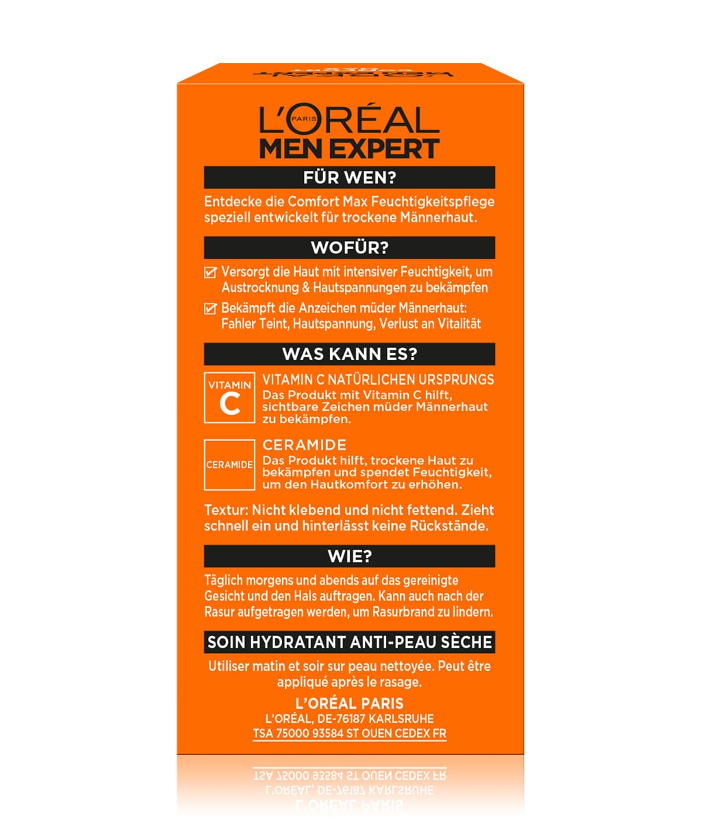Крем для лица L'Oreal Men Expert Comfort Max увлажняющий, для мужчин, для сухой кожи, 50 мл — фото 6