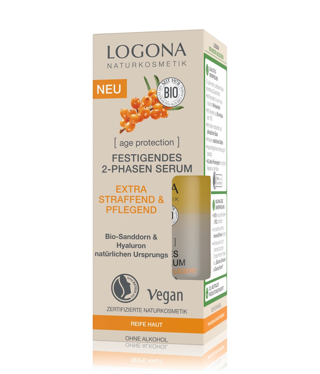 Двухфазная сыворотка для лица Logona Age Protection, увлажняющая, разглаживающая, 30 мл — фото 2