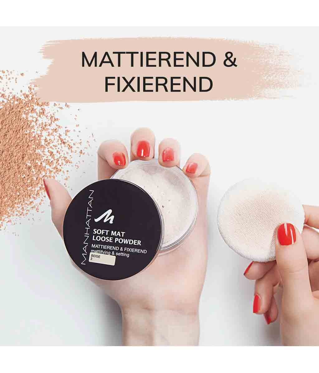 Компактная пудра Manhattan Soft Mat матирующая, фиксирующая, оттенок Nr. 2 Beige, 20 г — фото 3