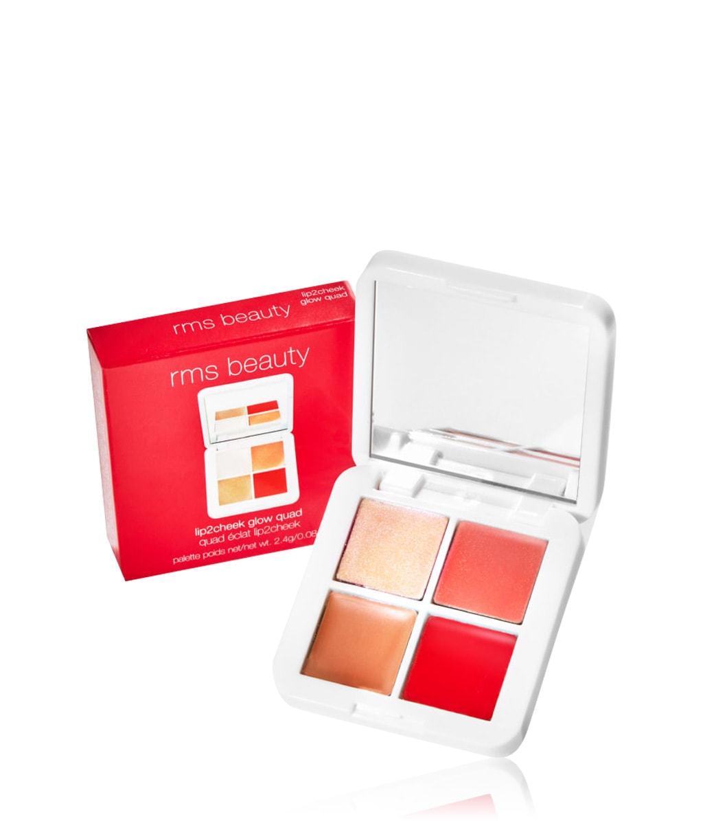 Мини-палетка Rms Beauty Lip2Cheek Glow Quad Mini, румяна для губ и щёк и хайлайтер — фото 2