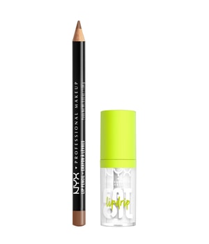 NYX Professional Makeup Slim Lip Pencil + Fat Oil Lip Drip Zestaw do makijażu ust 1 szt. Nr. 855/01 - Nude Truffle/My Main