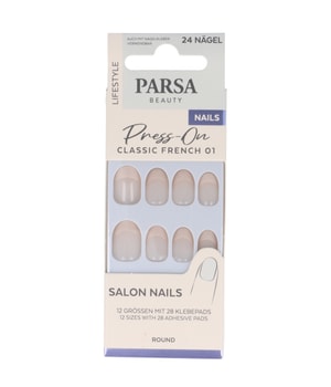 Parsa Beauty Press on-Kunstnägel, Classic French, 24 Stk. Faux ongles 24 art.