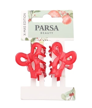 PARSA Beauty Hårklämma röd rosett, 2 st. Hårklämmor
