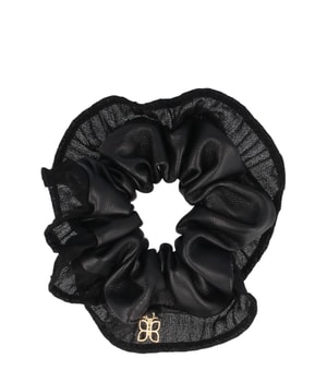 PARSA Beauty Scrunchie Kunsteleder, Schwarz Hårelastik
