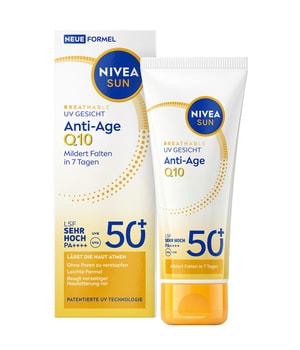 NIVEA SUN Breathable UV Gesicht Anti-Age Q10 LSF 50+ Solkräm