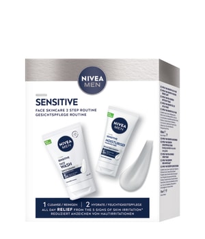 NIVEA MEN Sensitive routine set rensegel og ansigtspleje creme Ansigtsplejesæt