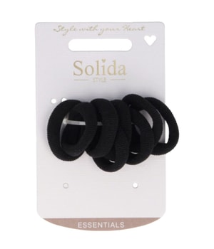 Solida Haargummis schwarz geriffelt, 8 Stk. Haarelastiek 8 ct