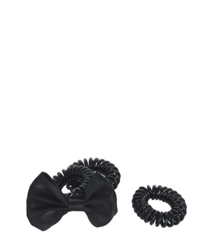 Solida Curly loop Med rosett, svart, 3 st Hårsnodd