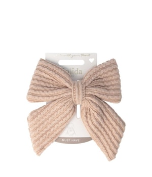 Solida Patentspänne patentklämma med rosett beige Hårklämmor
