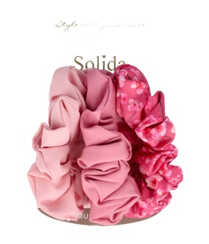 Solida Scrunchie 7 cm rosa, rot Hårelastik