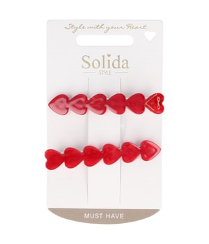 Solida Haarclip Herzen Acryl rot Hårklämmor
