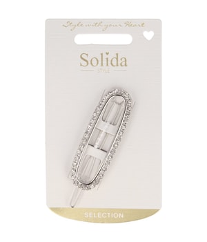 Solida Patentspange silber mit Strass Hårnåle