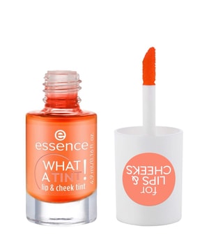 essence WHAT A TINT! róż w płynie i błyszczyk do ust odcień 03 Peachy Vibes 4.9 ml można nabyć na stronie Flaconi.pl