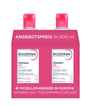 Bioderma Sensibio H2O - Micellärt vatten för känslig hud, skonsam rengöring - duo pack Smink remover
