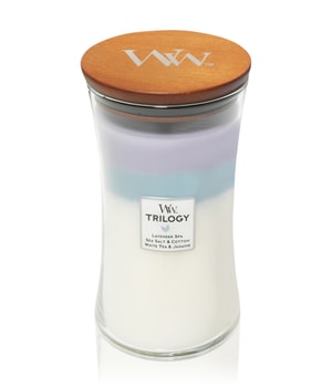 Woodwick Trilogy Calming Retreat świeczka zapachowa z drewnianym knotem 609.5 g można nabyć na stronie Flaconi.pl