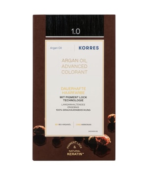 Korres Argan Oil trwała farba do włosów z olejkiem arganowym odcień 1.0 Black 50 ml można nabyć na stronie Flaconi.pl