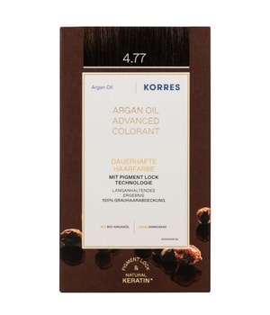 Korres Argan Oil trwała farba do włosów z olejkiem arganowym odcień 4.77 Dark Choco 50 ml można nabyć na stronie Flaconi.pl
