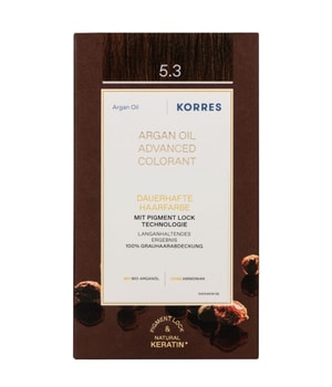 KORRES Arganolja högutvecklad hårfärg Golden Honey Light Brown / ljusbrun guld 5.3 Hårfärg