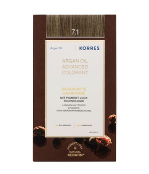 Korres Argan Oil trwała farba do włosów z olejkiem arganowym odcień 7.1 Ash Blonde 50 ml można nabyć na stronie Flaconi.pl
