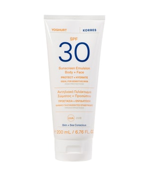 Korres Yoghurt Zonne-emulsie voor lichaam en gezicht Spf30 Zonnecrème 200 ml