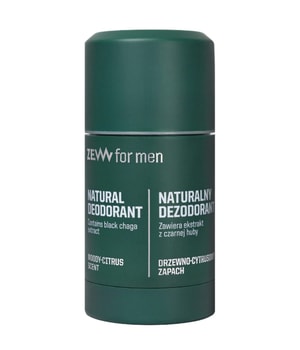 ZEW for Men Natural Deodorant with black chaga Deodorant Stick