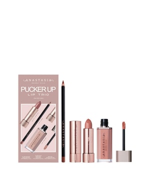 Anastasia Beverly Hills Pucker Up Lip Trio Oogmake-up set in Lipstick Blush Brown / Lip Velvet Crush / Lip Liner DLX Malt 1 st