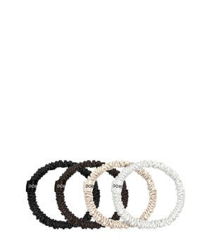 Dore & Rose Scrunchie 1 cm Set White, Black, Brown & Champagne Hårsnodd