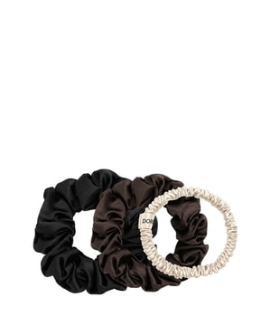 Dore & Rose Scrunchie 1 cm Champagne, 2 cm Brown & 3 cm Black Set Hårstylingssæt