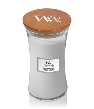 Woodwick Lavender & Cedar świeczka zapachowa z drewnianym knotem 610 g można nabyć na stronie Flaconi.pl