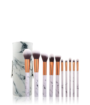 Zoë Ayla Makeup Brush Set and Cylindric Case 10 Pices Marble Børstesæt